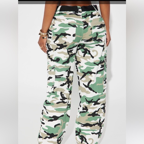 Pants - Lime green Army printed pants